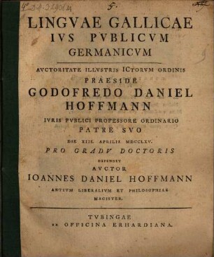 Linguae gallicae ius publicum germanicum