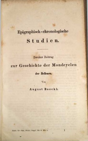 Neue Jahrbücher für Philologie und Pädagogik. Abt. 1, Jahrbücher für classische Philologie. Supplementband. 2. 1856/57