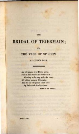 The poetical works of Sir Walter Scott, 7. The Bridal of Triermain. The vision of Don Roderick [u.a.]