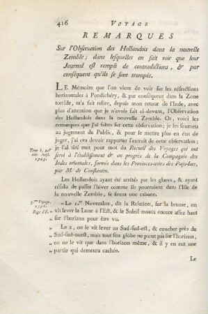 Remarques sur l'observation de Hollandois dans la Nouvelle Zemble ; ...