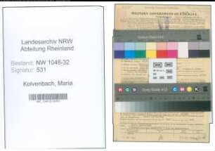 Entnazifizierung Maria Kolvenbach , geb. 19.10.1896 (Angestellte)