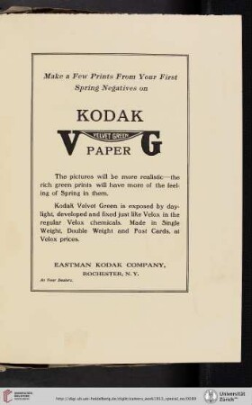 Eastman Kodak Company [Kodak Velvet Green Paper]