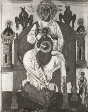 Vaterschaft : Vaterschaft. Ikonenmalerei; 113 x 88 cm (1301/1400; Nowgoroder Schule). Moskau: Tretjakow-Galerie