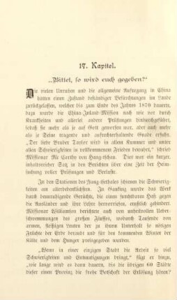 17. Kapitel. "Bittet, so wird euch gegeben!"