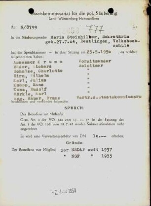 Steinhilber, Maria