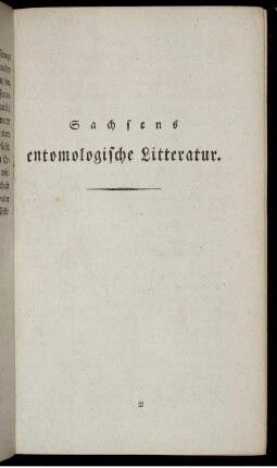 Sachsens entomologische Litteratur.