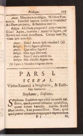 Pars I. Scena I. - VI. (Sanctus Emericus Mariae Sponsus)