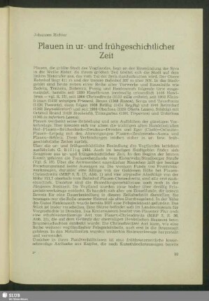 Plauen in ur- und frühgeschichtlicher Zeit