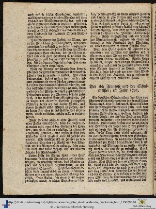 Der edle Franzose und der Schulmeister, im Jahr 1796.