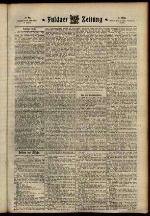 Zweite Ausgabe vom Dienstag, den 23. April 1912.