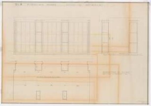 Reichsluftfahrtministerium, Berlin: Militärische Wache: Fensterwand Ansichten, Grundriss 1:20