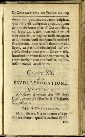 Caput XX. De feudi revocatione.