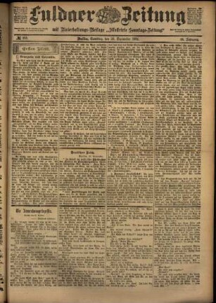 Erste Ausgabe vom Samstag, den 28. September 1901.