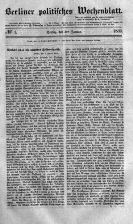 No 1, 5. Januar 1839