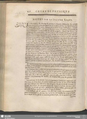 Notes Sur La Onzième Leçon