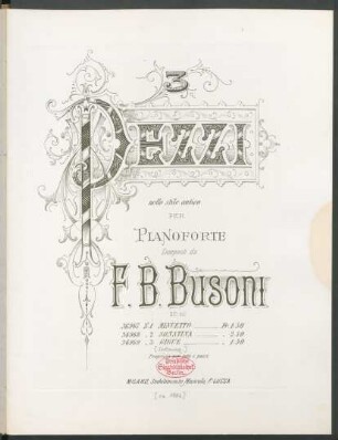 No. 1: Minuetto : per pianoforte; op. 10