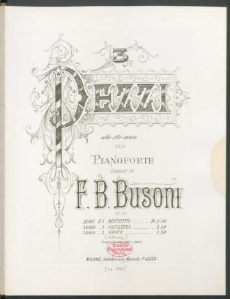 No. 1: Minuetto : per pianoforte; op. 10