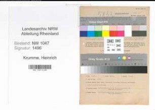 Entnazifizierung Heinrich Krumme , geb. 24.12.1889 (Beamter)