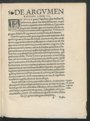 De Argumentatione. Liber III.