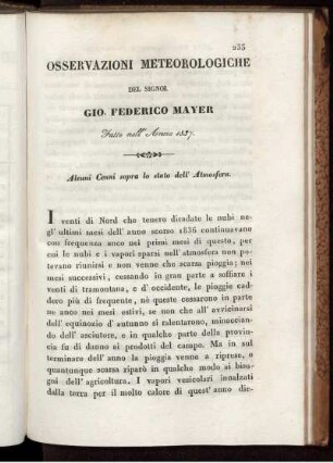 Osservazioni Meteorologiche Fatte nell' Anno 1837.