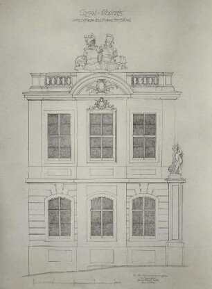Dresden, Cosel-Palais, Stirnfassade des linken Torflügels