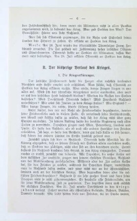 B. Der bisherige Verlauf des Krieges