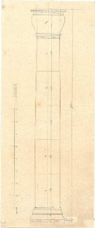Gärtner, Friedrich von; München, Ludwigstr.; Staatsbibliothek - Säule (Aufriss)