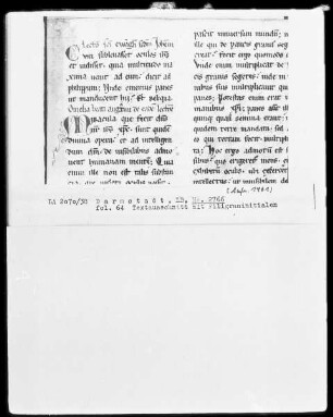 Lectionarium officii — Initiale M, Folio 64 recto