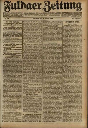 Ausgabe vom Mittwoch, den 06. März 1918.