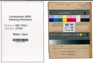Entnazifizierung Hans Bilden, geb. 24.06.1901 (Ingenieur)