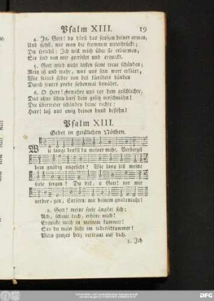 Psalm XIII. Gebet in geistlichen Nöthen.