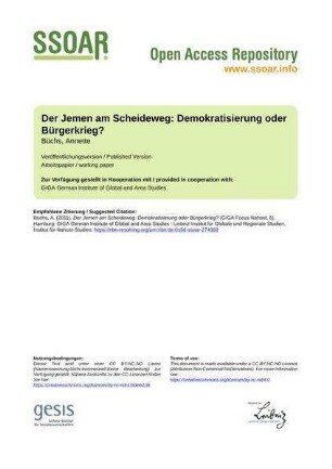 Der Jemen am Scheideweg: Demokratisierung oder Bürgerkrieg?