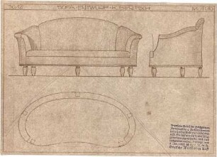 Bertsch, Karl; Möbelentwürfe - Sofa (Ansichten)