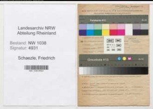 Entnazifizierung Friedrich Schaezle , geb. 10.11.1898 (Sparkassenrendant)
