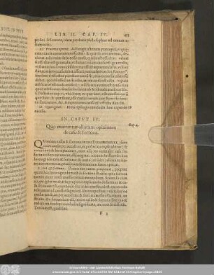 In Caput IV. Quo enarrantur aliorum opiniones de casu & fortuna.