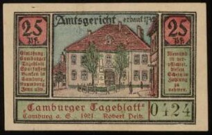 Camburger Notgeld, 25 Pfennig Schein