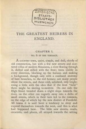 The greatest Heiress in England : in two volumes, 1
