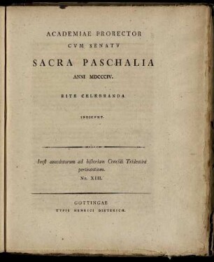 13: Anecdotorum ad historiam Concilii Tridentini pertinentium. Nr. XIII