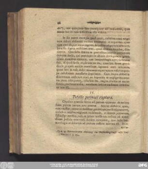 IV. Totalis perinaei ruptura.