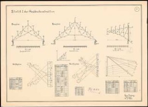Konstruktiver Hochbau: Statik der Hochbaukonstruktion: Kräfteplan, Bauplan 1:100, Berechnungen
