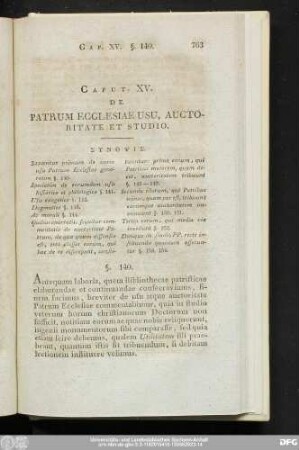 Caput XV. De Patrum Ecclesiae Usu, Auctoritate Et Studio.