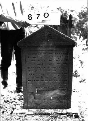 Grabstein 870 (Index: 100099315) Maße HxBxT: 90x50x9 cm: Grabstein 870