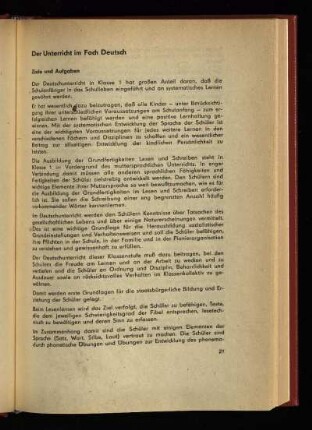 Der Unterricht im Fach Deutsch