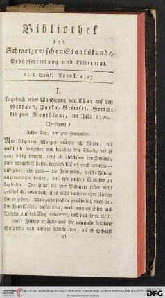 VIII. Stuek (August 1797)