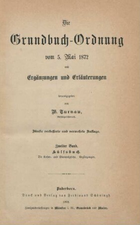 Bd. 2: Die Kosten- und Stempelgeschichte. Ergänzungen
