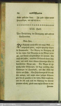 XXII. Fall. Von Verhaltung der Reinigung und andern Beschwerden