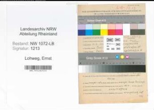 Entnazifizierung Ernst Lohweg , geb. 27.07.1911 (Zahnarzt)