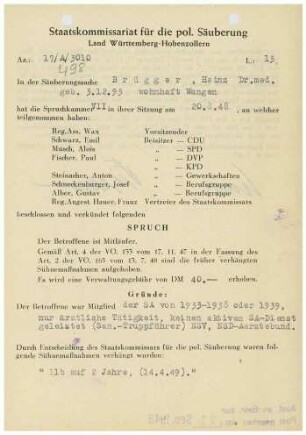 Brügger, Heinz, Dr. med.