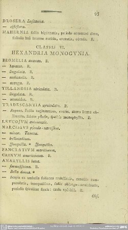 Classis VI. Hexandria Monogynia