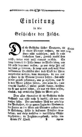 Einleitung in die Geschichte in die Geschichte der Fische